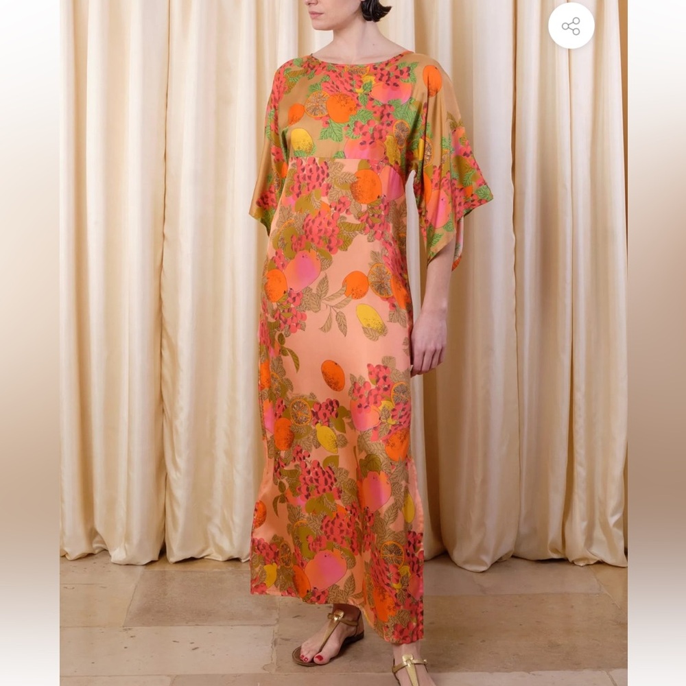 Prestic Ouiston “mixed fruit” 🍉🥭🍇🍋🍐🍍 dress, T1